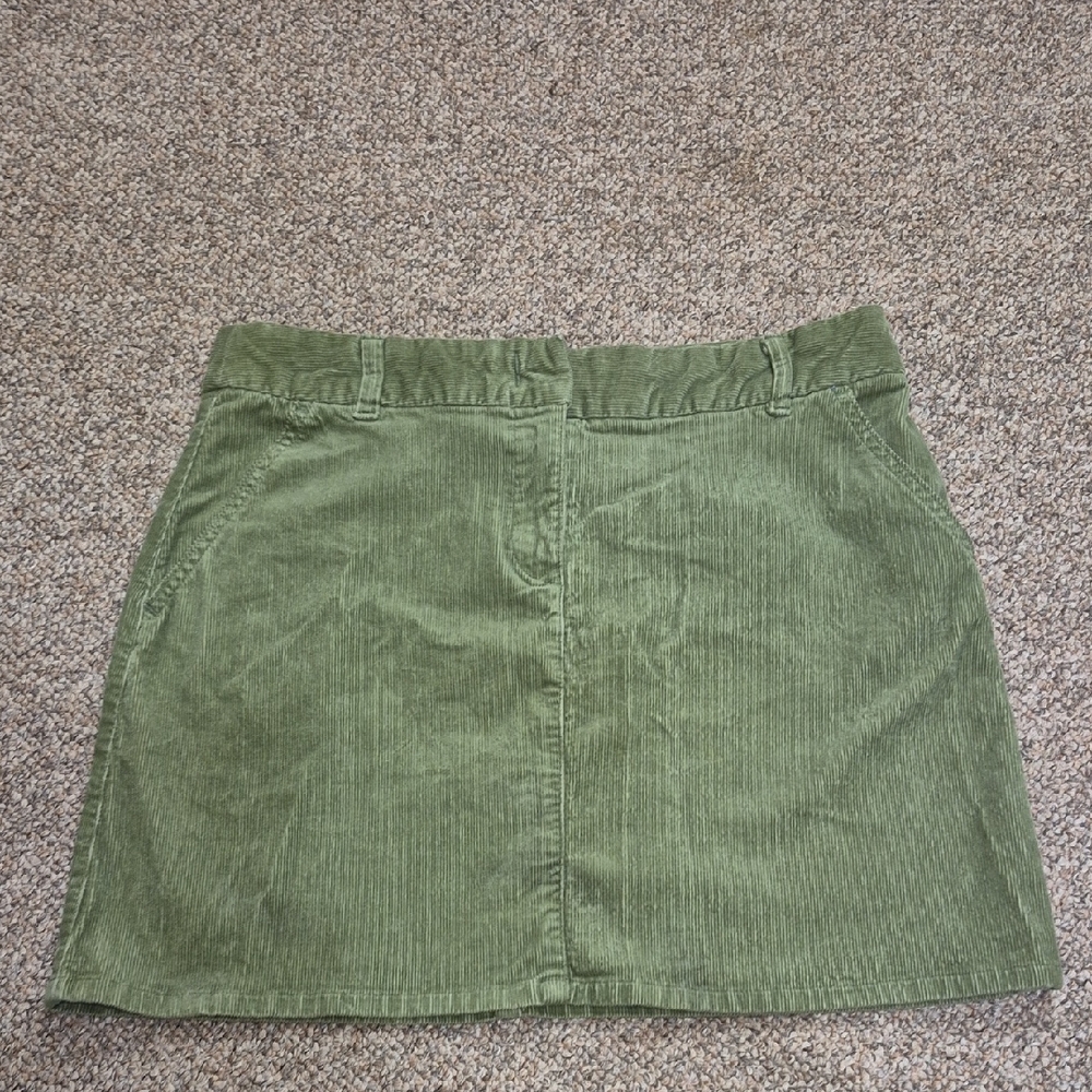 Bass Jeans Green Corduroy Skirt Size 8 EUC